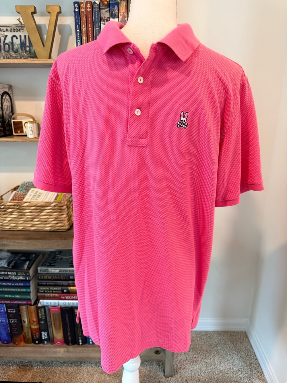 Pink Short-Sleeve Polo Shirt Psycho Bunny